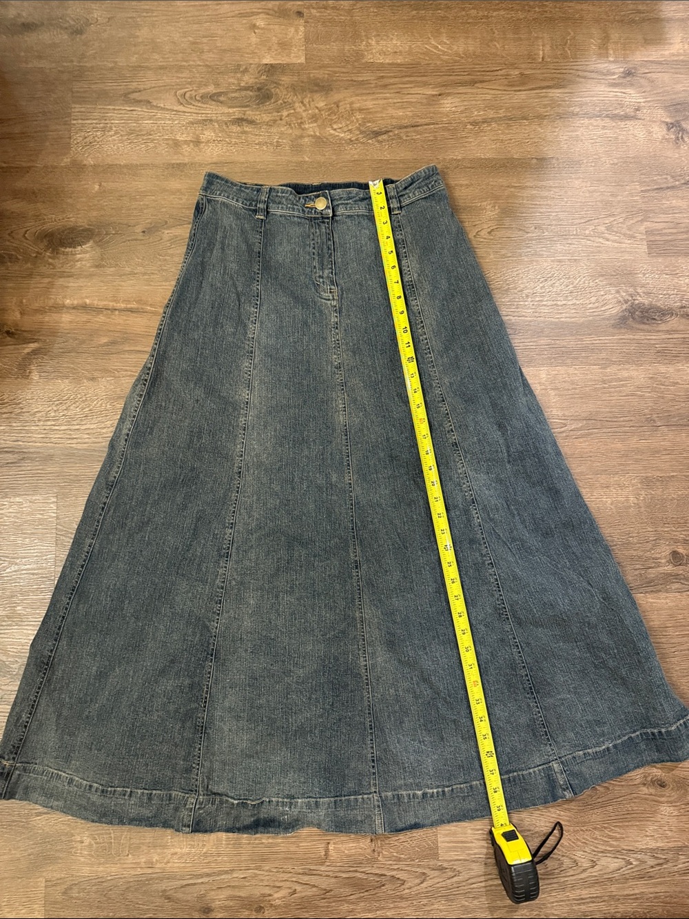Soft Surroundings Gray A-Line Denim Skirt Size 14 tall